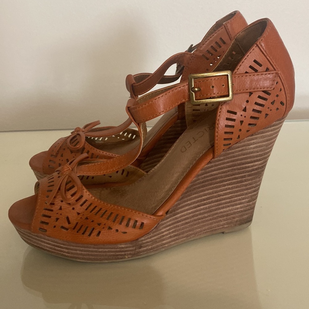 Brown platform wedges